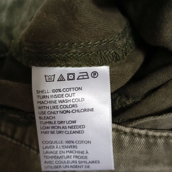 Ecote 100% Cotton Olive Green Cargo Pants With Zippers Size 28 Womens - Picture 3 of 12